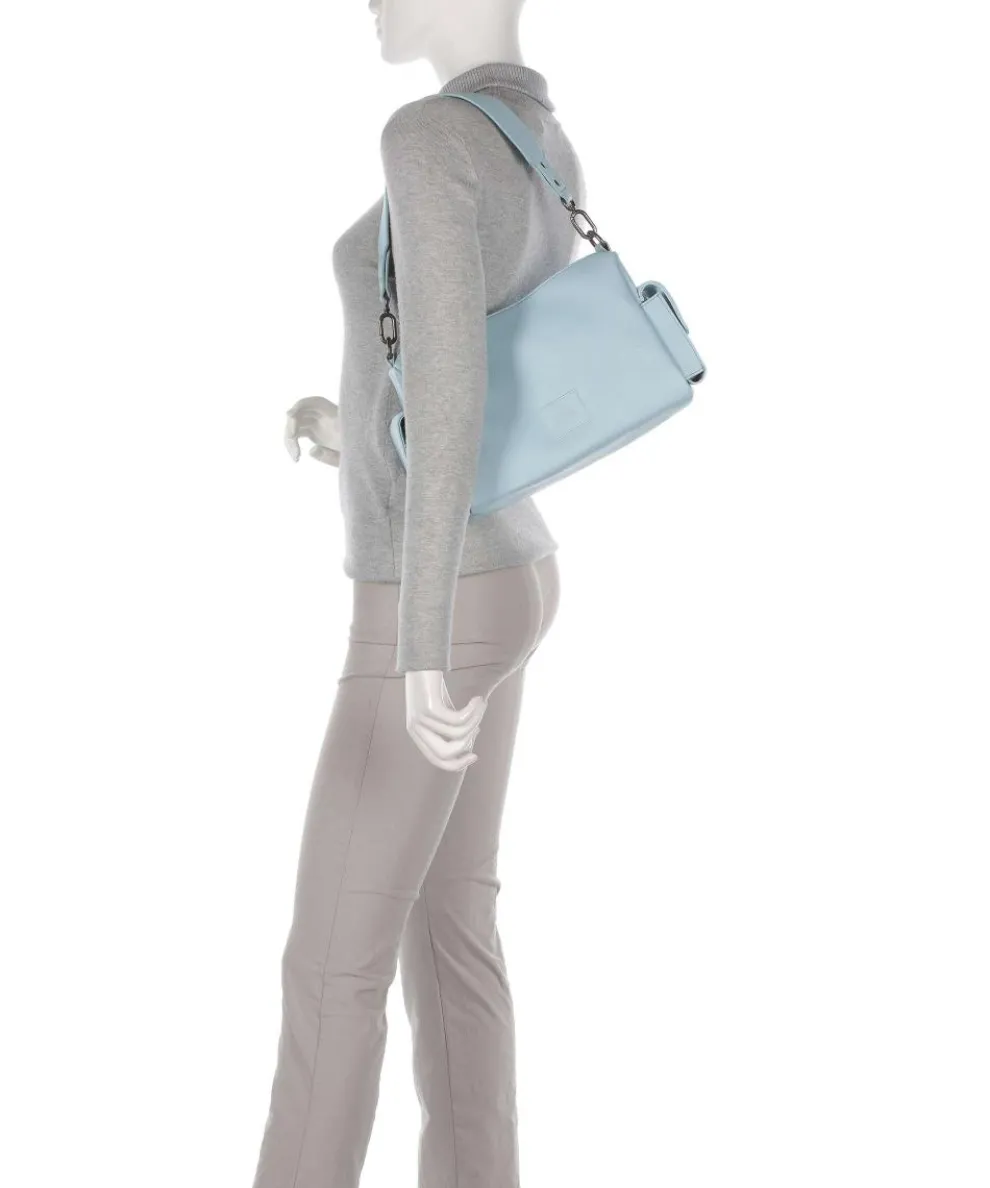 Bestie Schultertasche recyceltes Leder hellblau