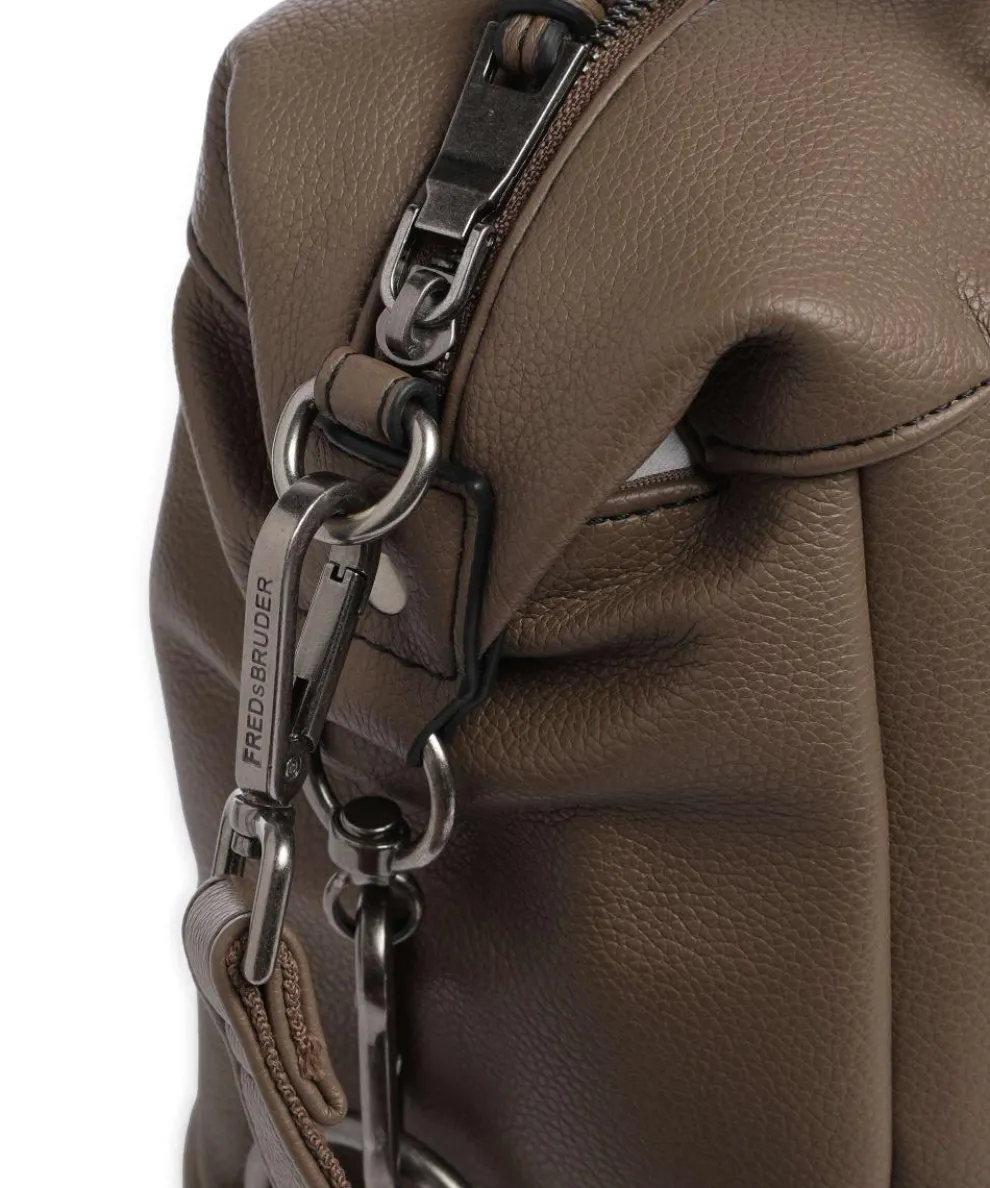 Bestie Schultertasche recyceltes Leder, Polyurethane braun