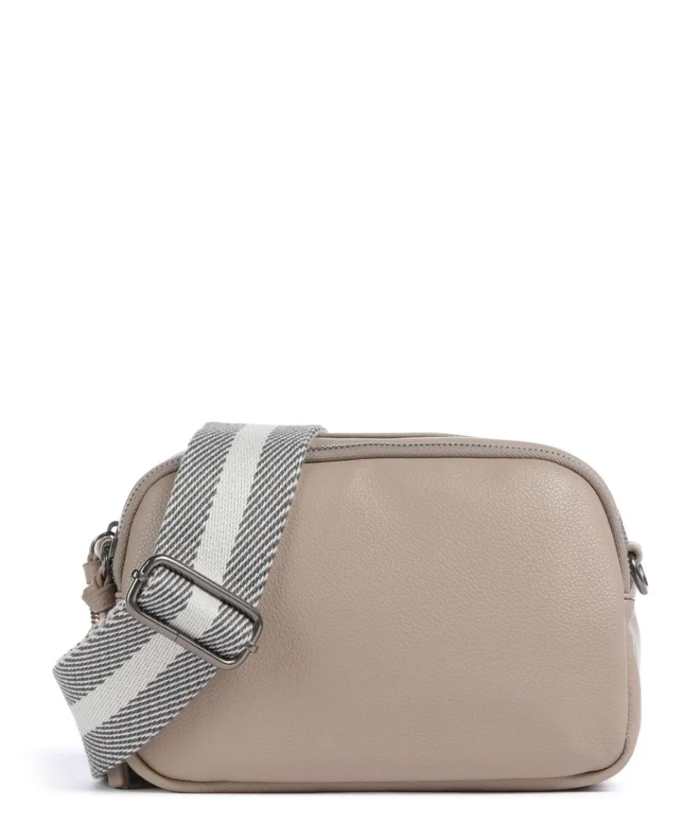 Bestie Umhängetasche recyceltes Leder, Polyurethane taupe