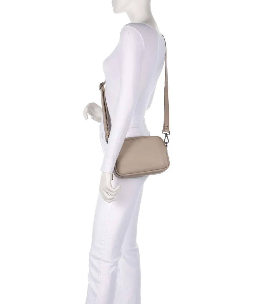 Bestie Umhängetasche recyceltes Leder, Polyurethane taupe