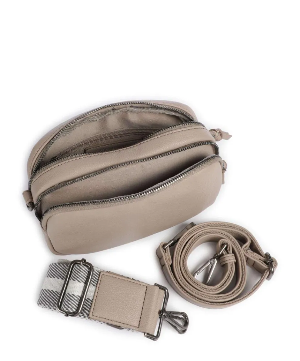 Bestie Umhängetasche recyceltes Leder, Polyurethane taupe