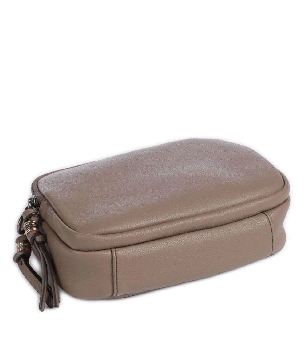 Bestie Umhängetasche recyceltes Leder, Polyurethane taupe