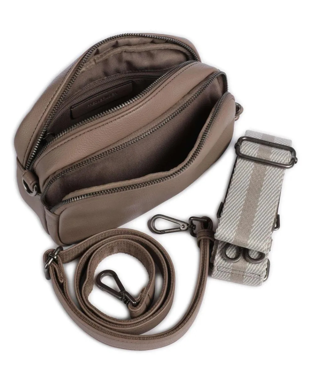 Bestie Umhängetasche recyceltes Leder, Polyurethane taupe