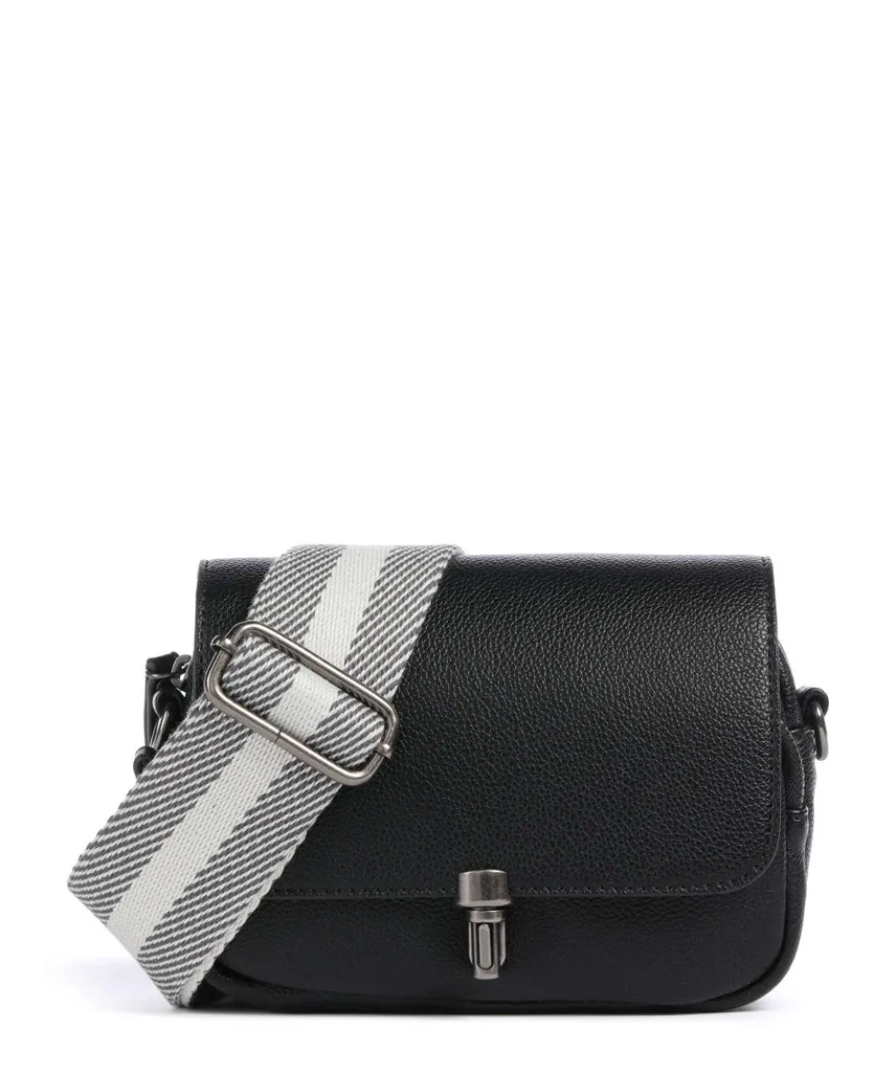 Bestie Umhängetasche recyceltes Leder schwarz