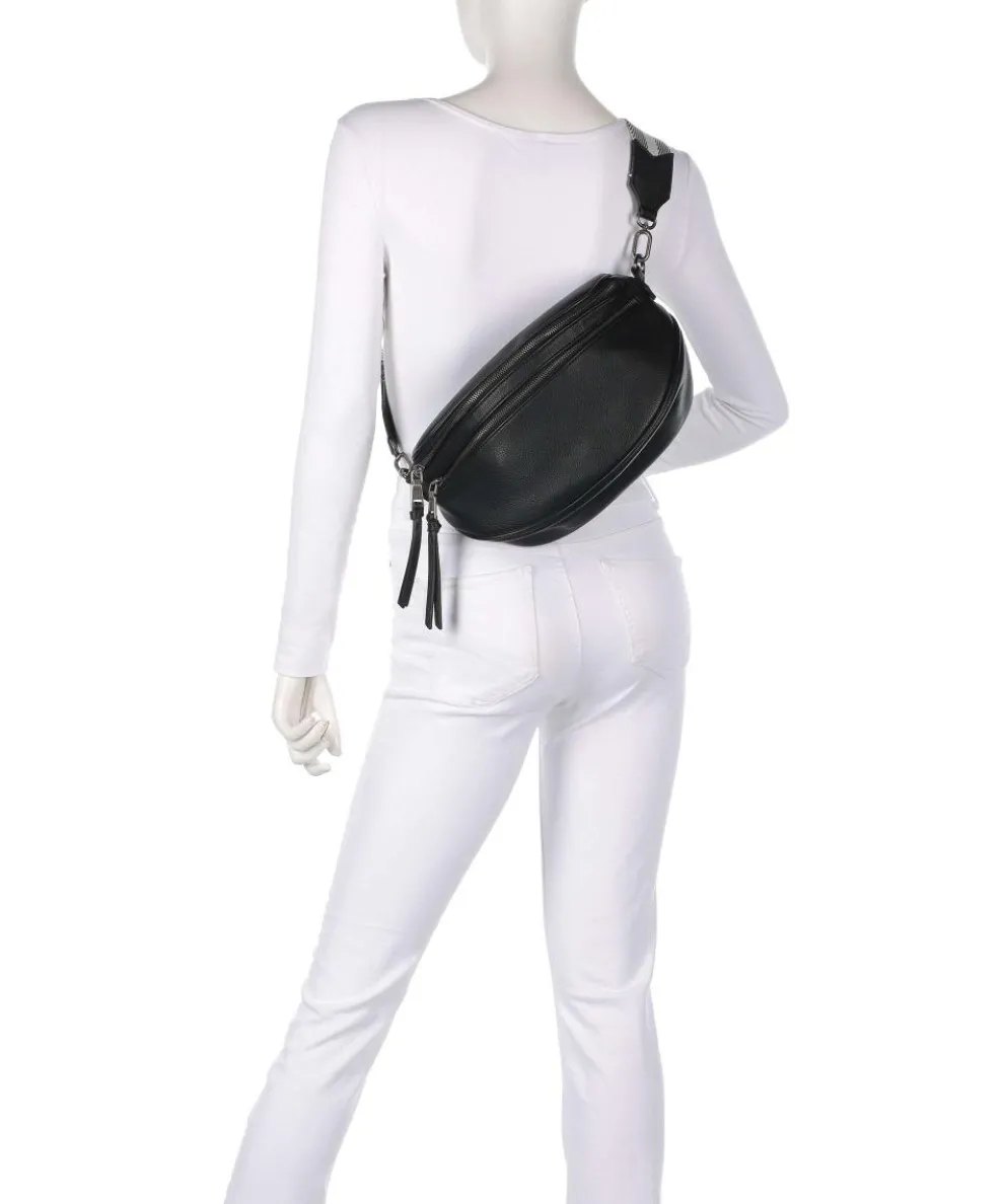 Bestie Umhängetasche recyceltes Leder schwarz