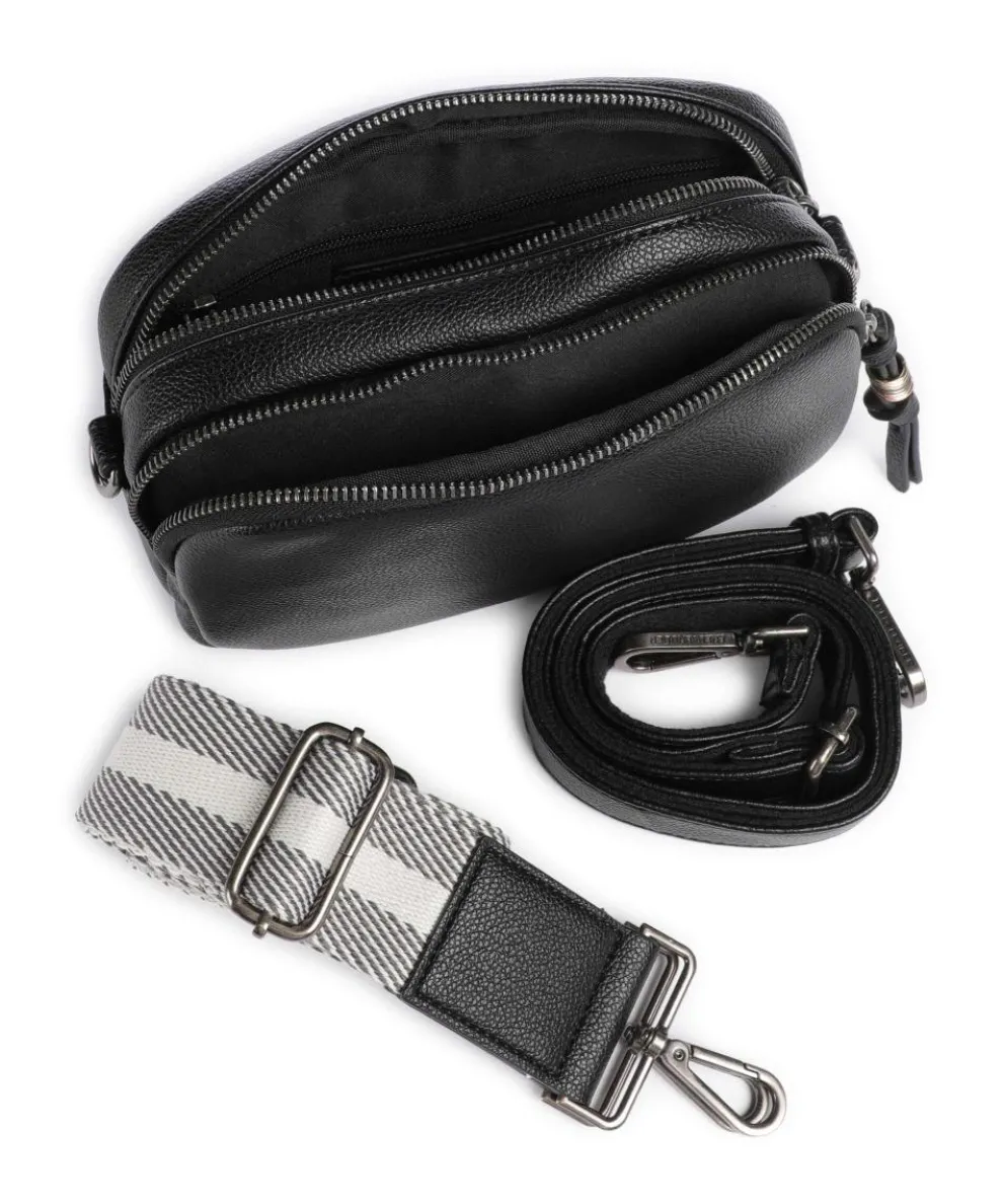 Bestie Umhängetasche recyceltes Leder, Polyurethane schwarz