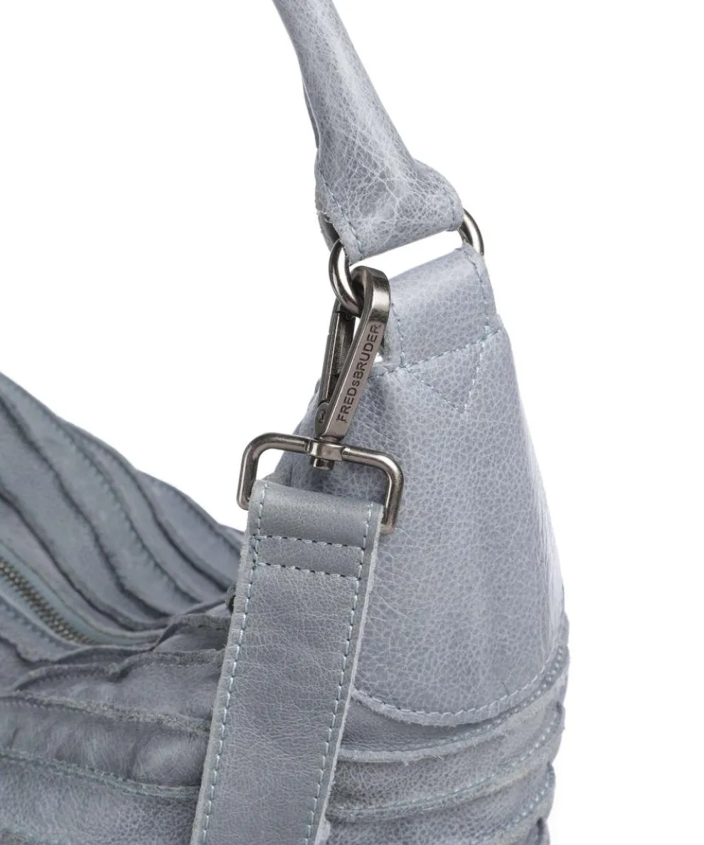 Bestseller Beuteltasche genarbtes Leder hellblau