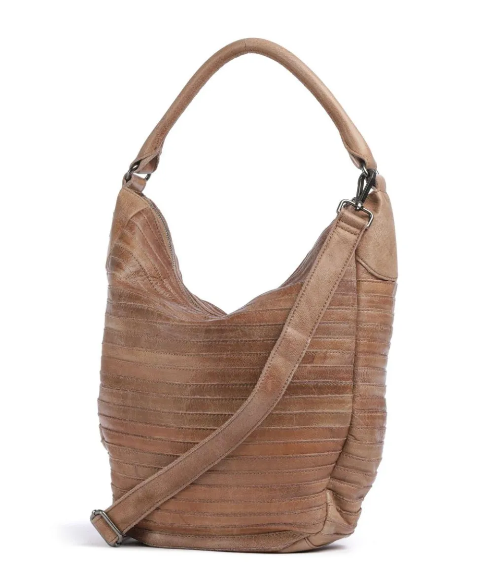 Bestseller Collection Gürteltier S Beuteltasche genarbtes Leder karamellbraun