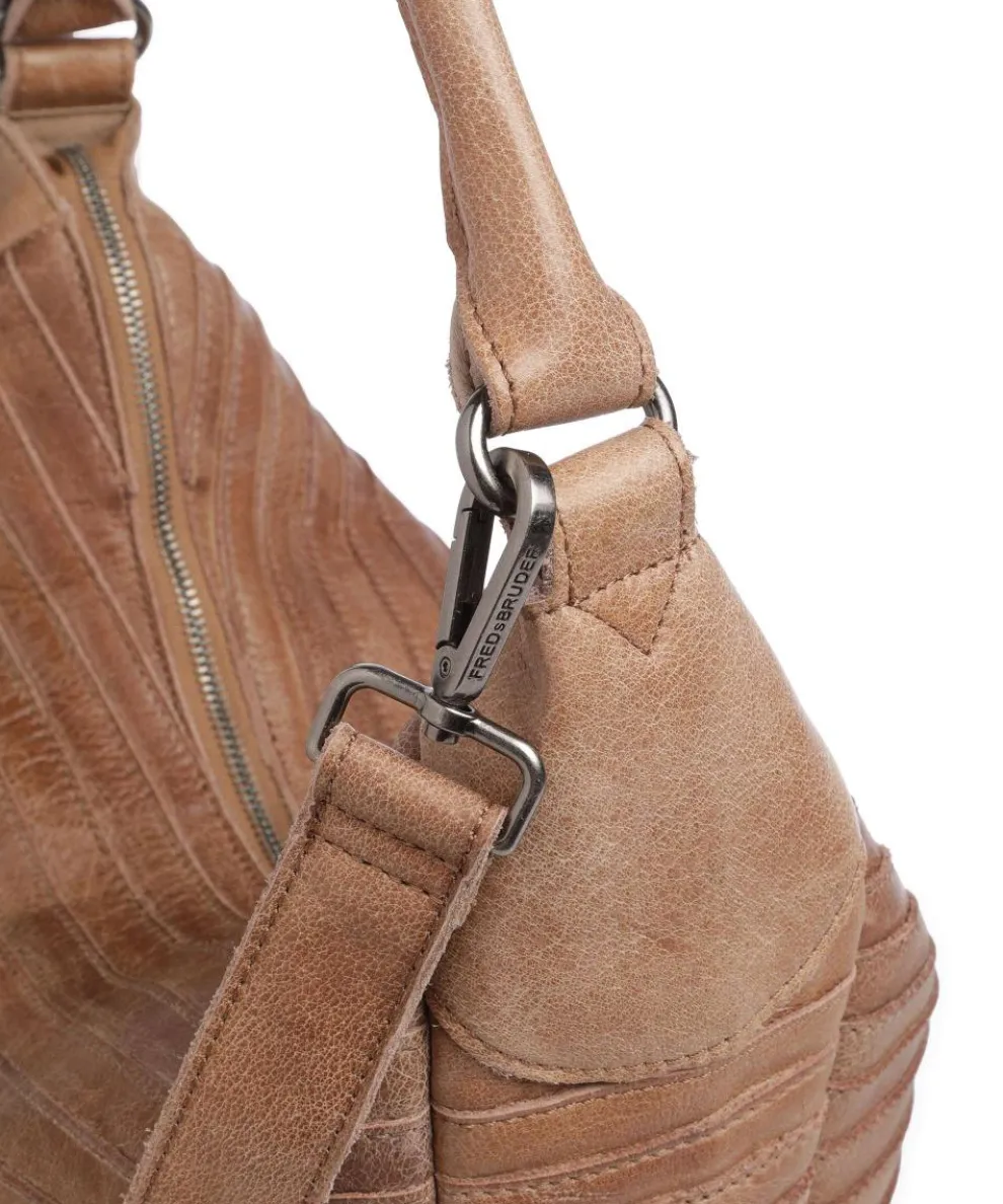 Bestseller Collection Gürteltier S Beuteltasche genarbtes Leder karamellbraun