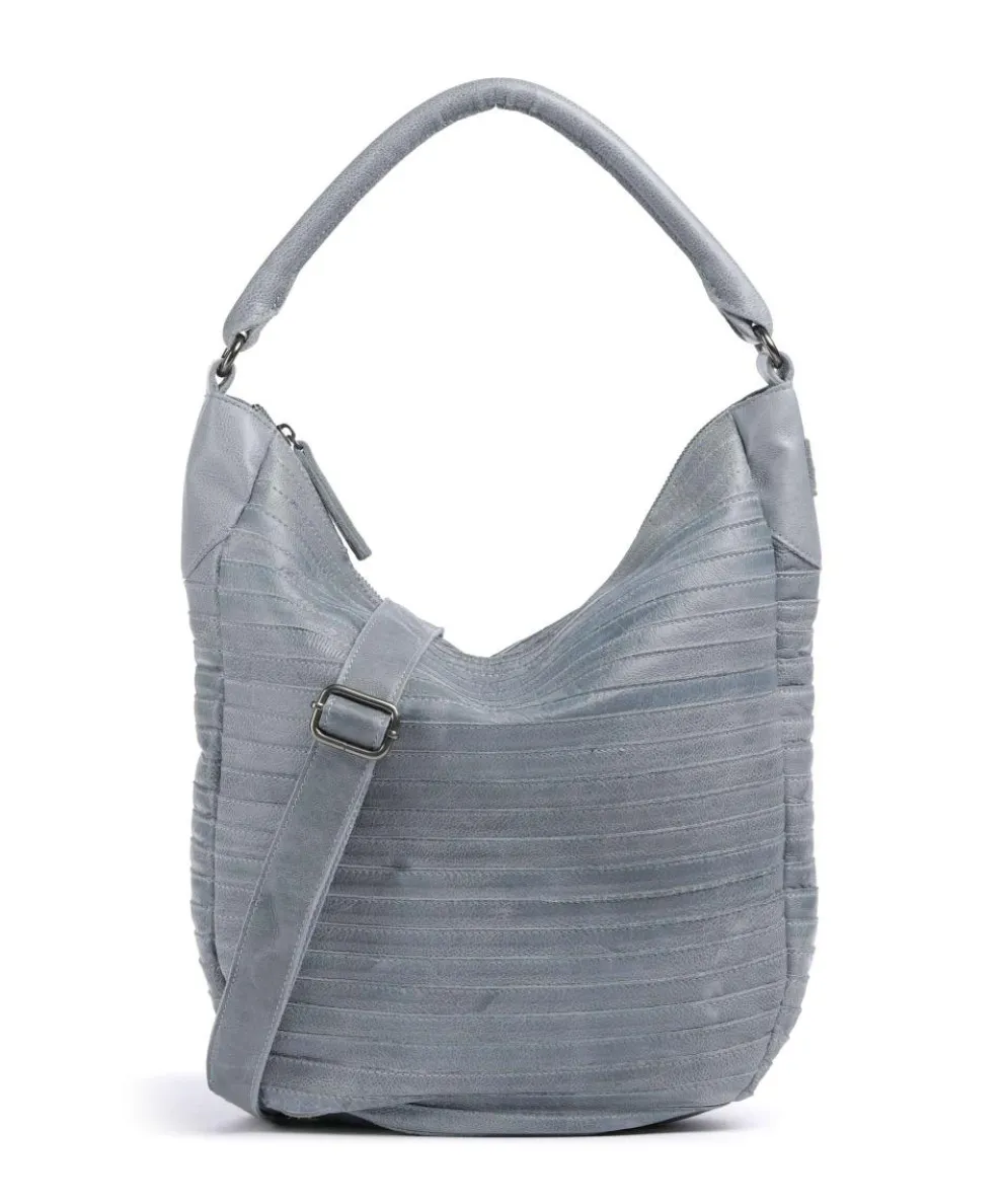 Bestseller Collection Gürteltier S Beuteltasche genarbtes Leder hellblau