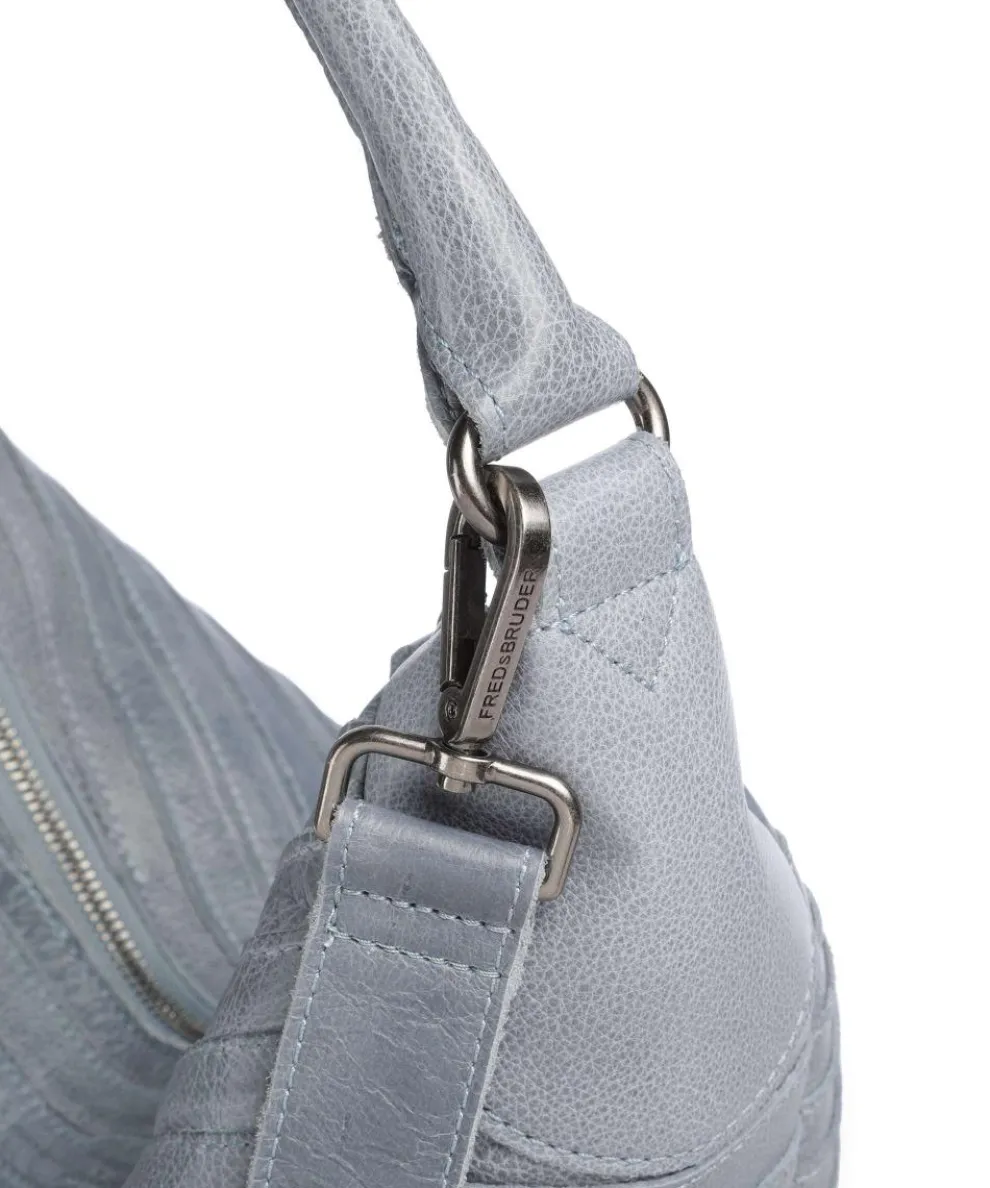 Bestseller Collection Gürteltier S Beuteltasche genarbtes Leder hellblau