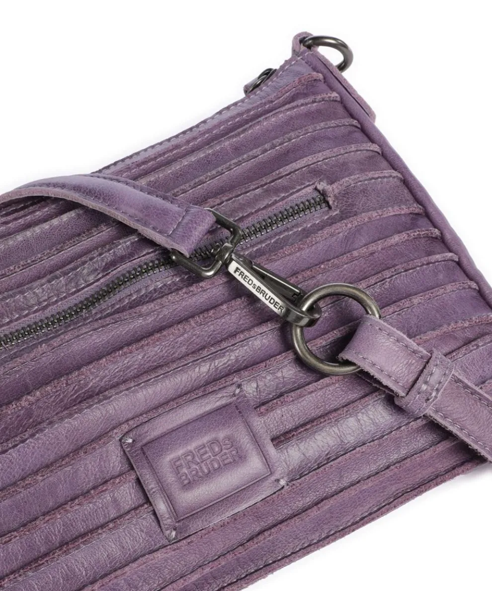 Bestseller Riffel Umhängetasche genarbtes Leder lavendel