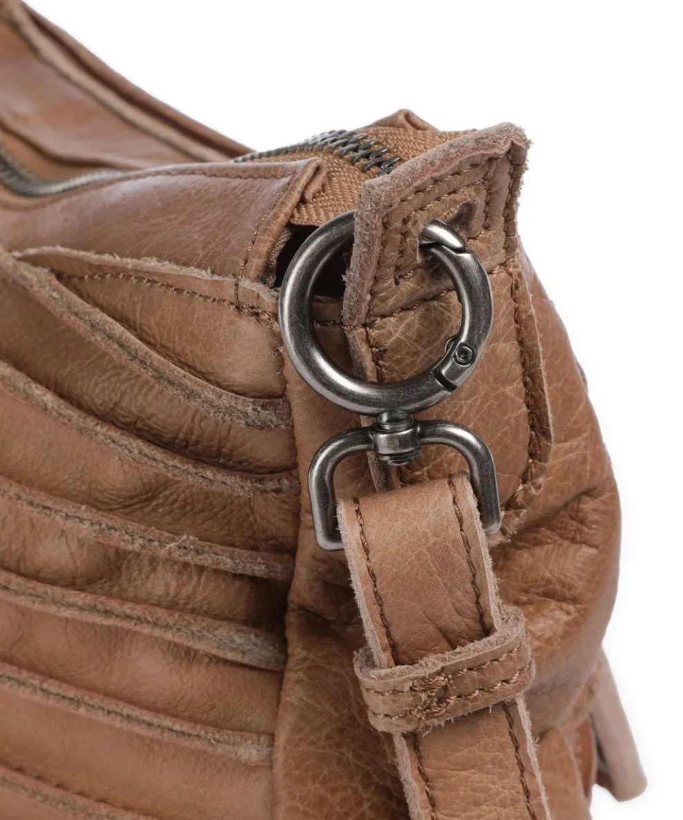 Bestseller Umhängetasche genarbtes Leder karamellbraun