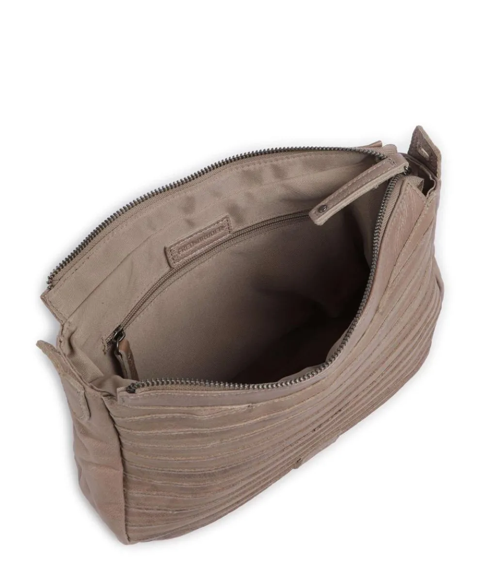 Bestseller Umhängetasche genarbtes Leder taupe