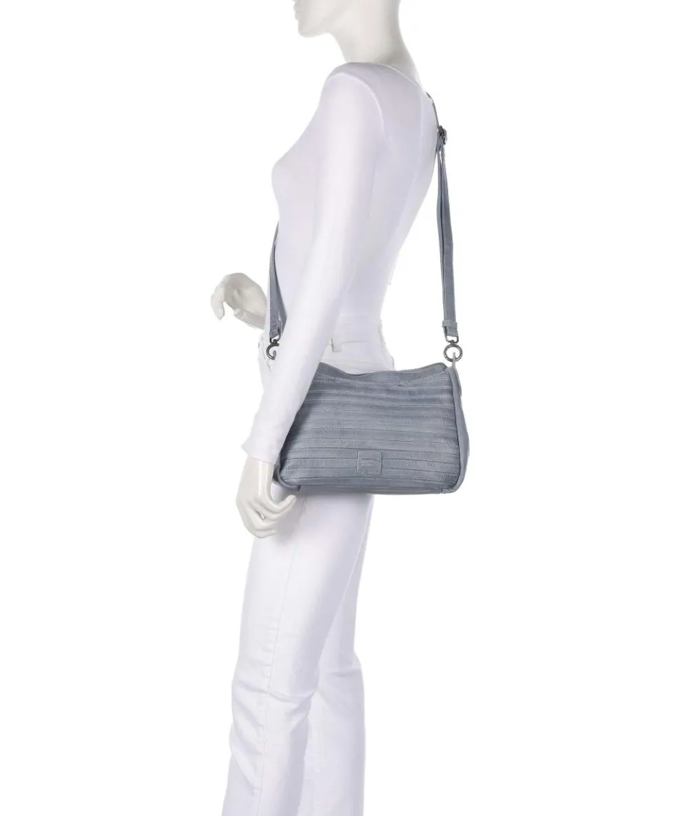 Bestseller Umhängetasche genarbtes Leder blaugrau