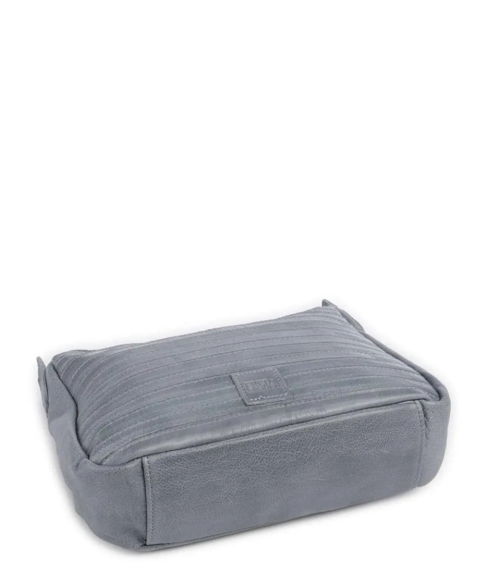 Bestseller Umhängetasche genarbtes Leder blaugrau