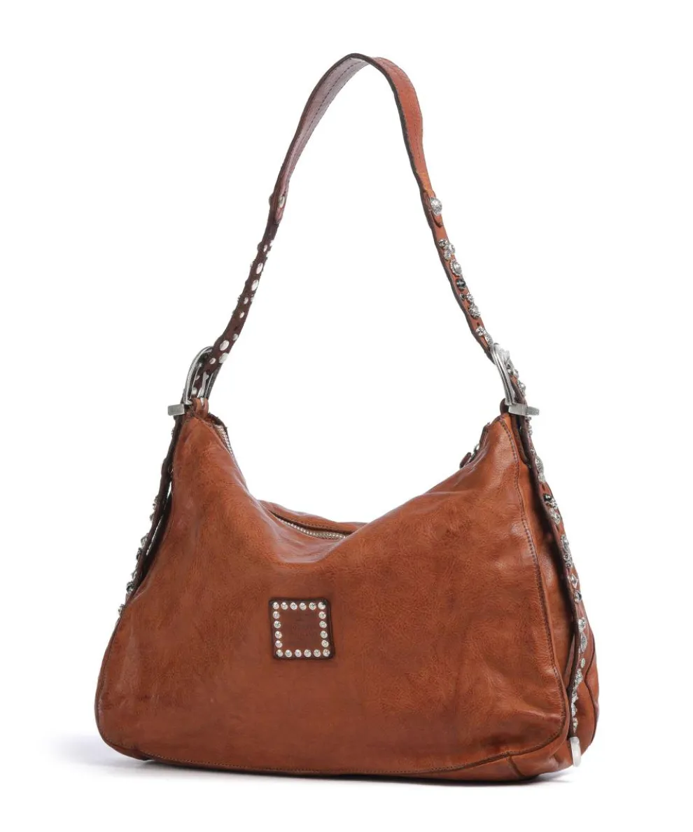 Beuteltasche fein genarbtes Rindsleder cognac