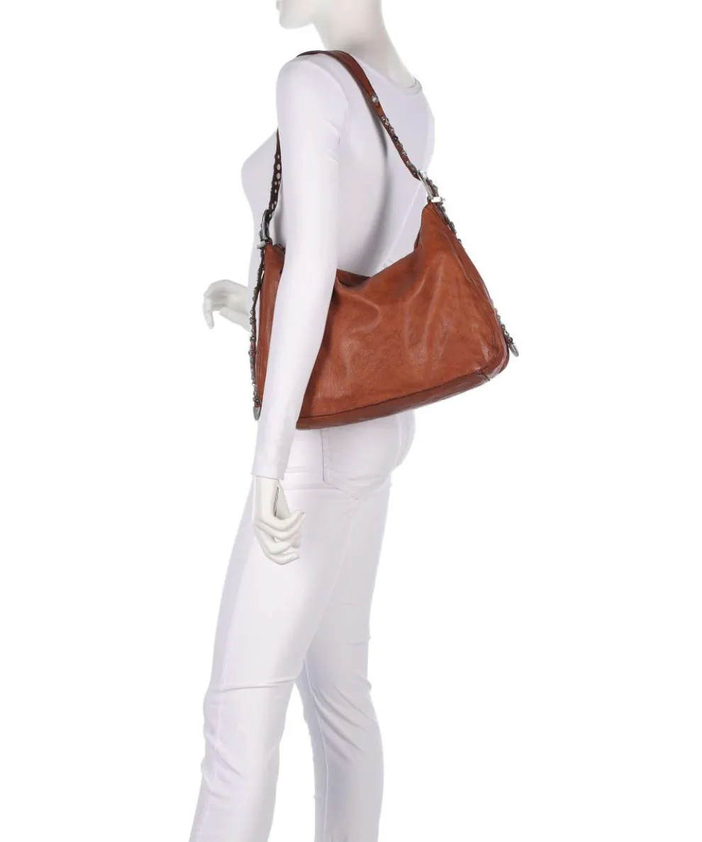 Beuteltasche fein genarbtes Rindsleder cognac