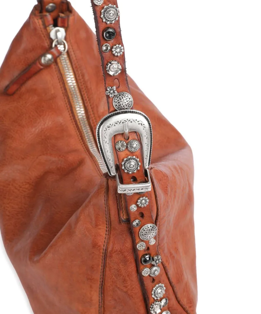 Beuteltasche fein genarbtes Rindsleder cognac