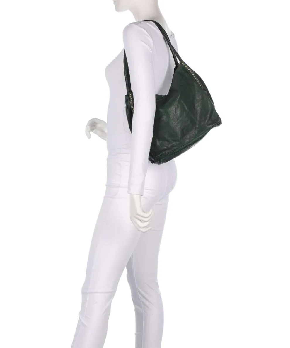 Beuteltasche fein genarbtes Rindsleder dunkelgrün