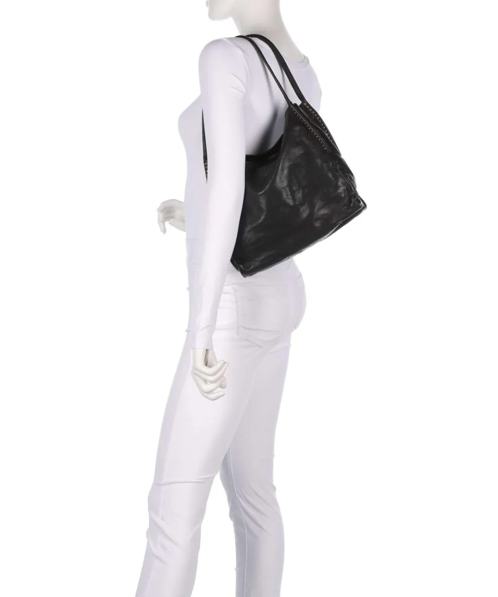 Beuteltasche fein genarbtes Rindsleder schwarz