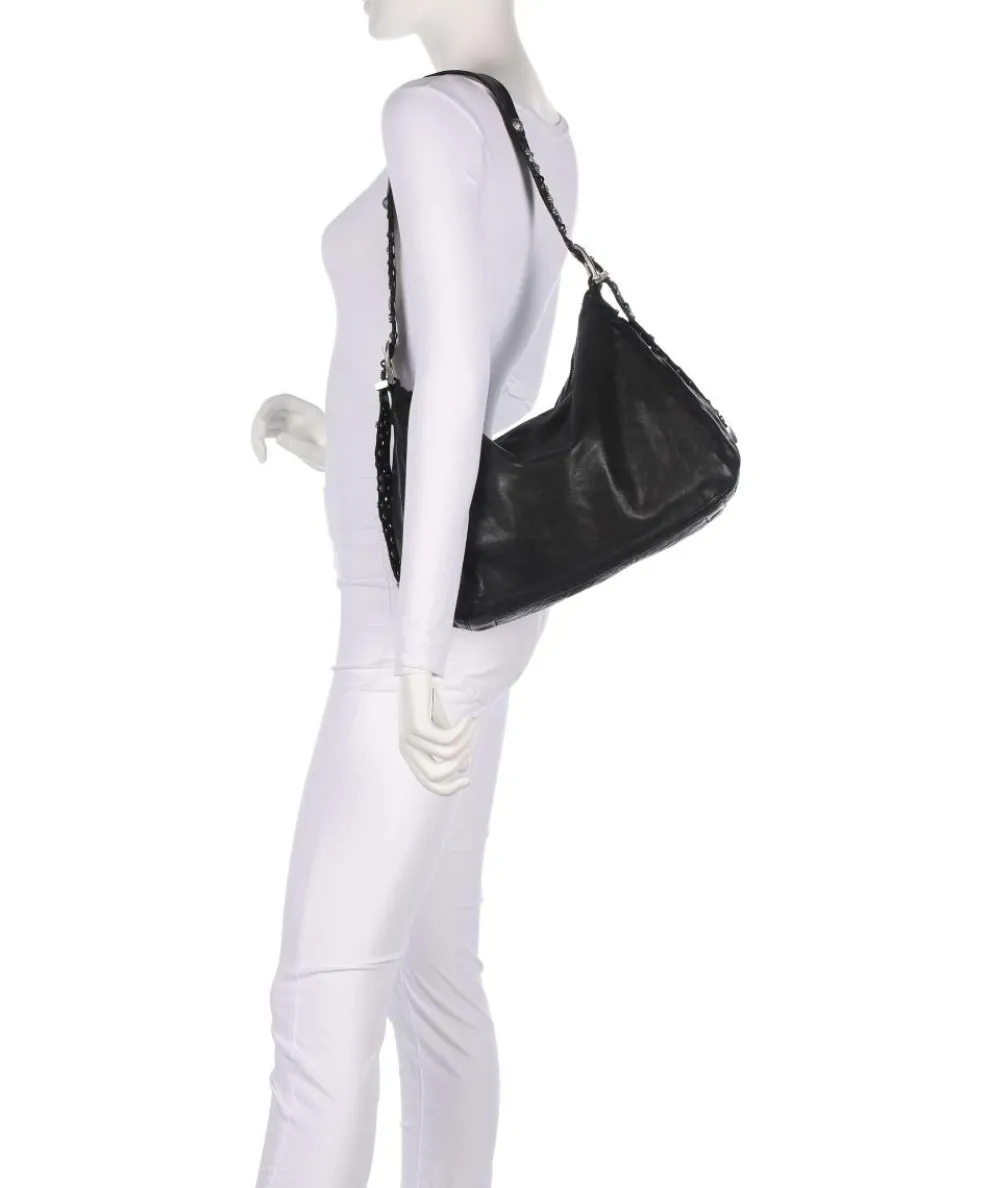 Beuteltasche fein genarbtes Rindsleder schwarz