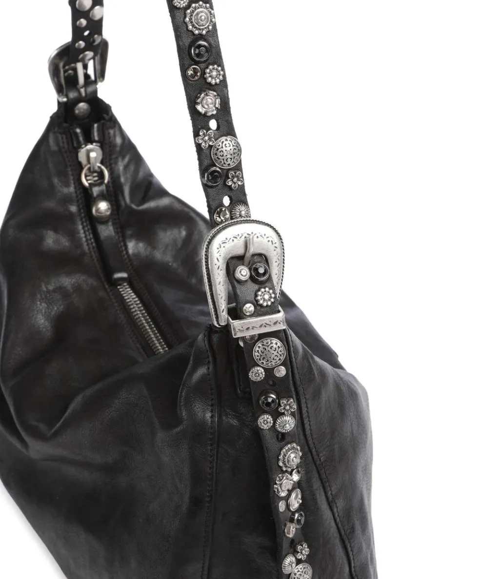 Beuteltasche fein genarbtes Rindsleder schwarz