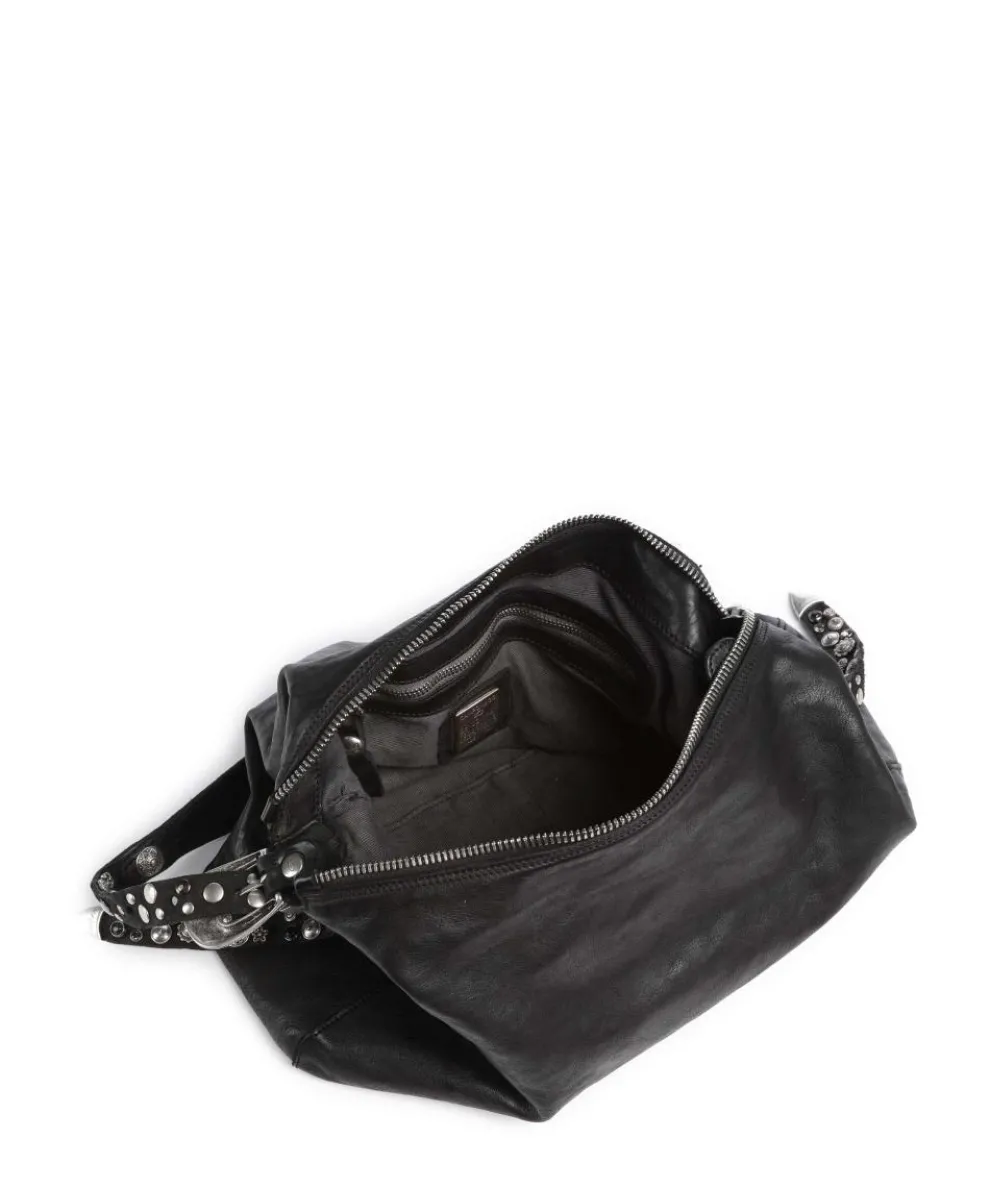 Beuteltasche fein genarbtes Rindsleder schwarz