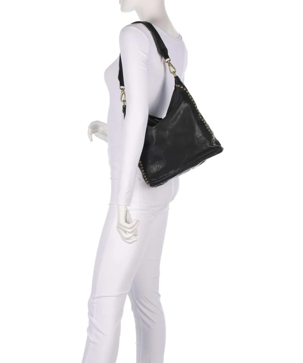 Beuteltasche fein genarbtes Rindsleder schwarz