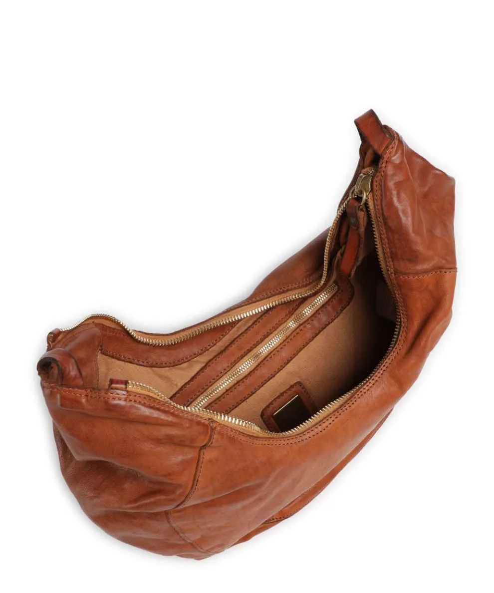 Beuteltasche fein genarbtes Rindsleder cognac