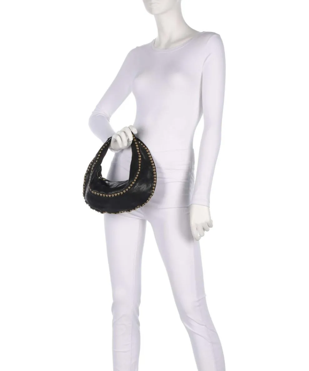 Beuteltasche fein genarbtes Rindsleder schwarz