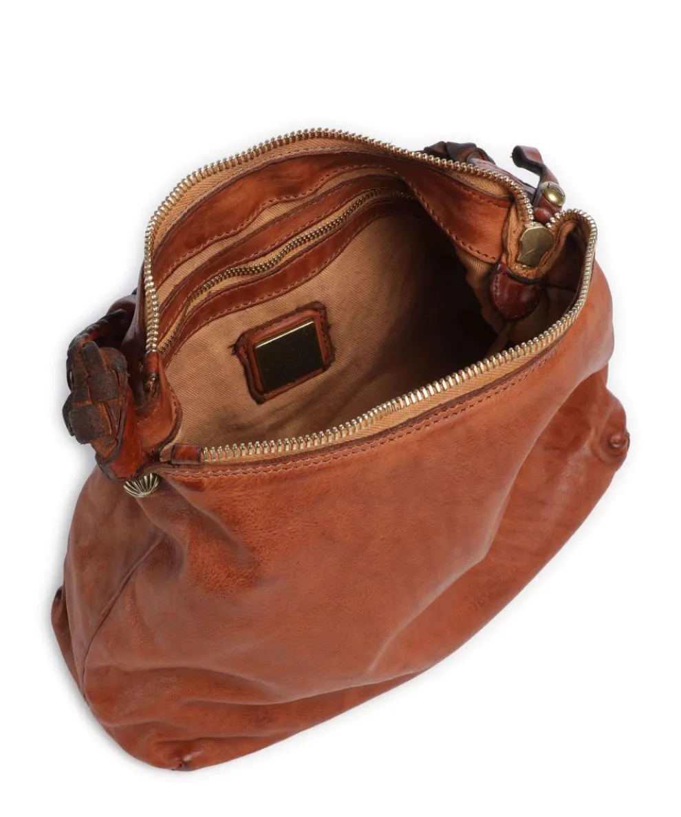Beuteltasche fein genarbtes Rindsleder cognac
