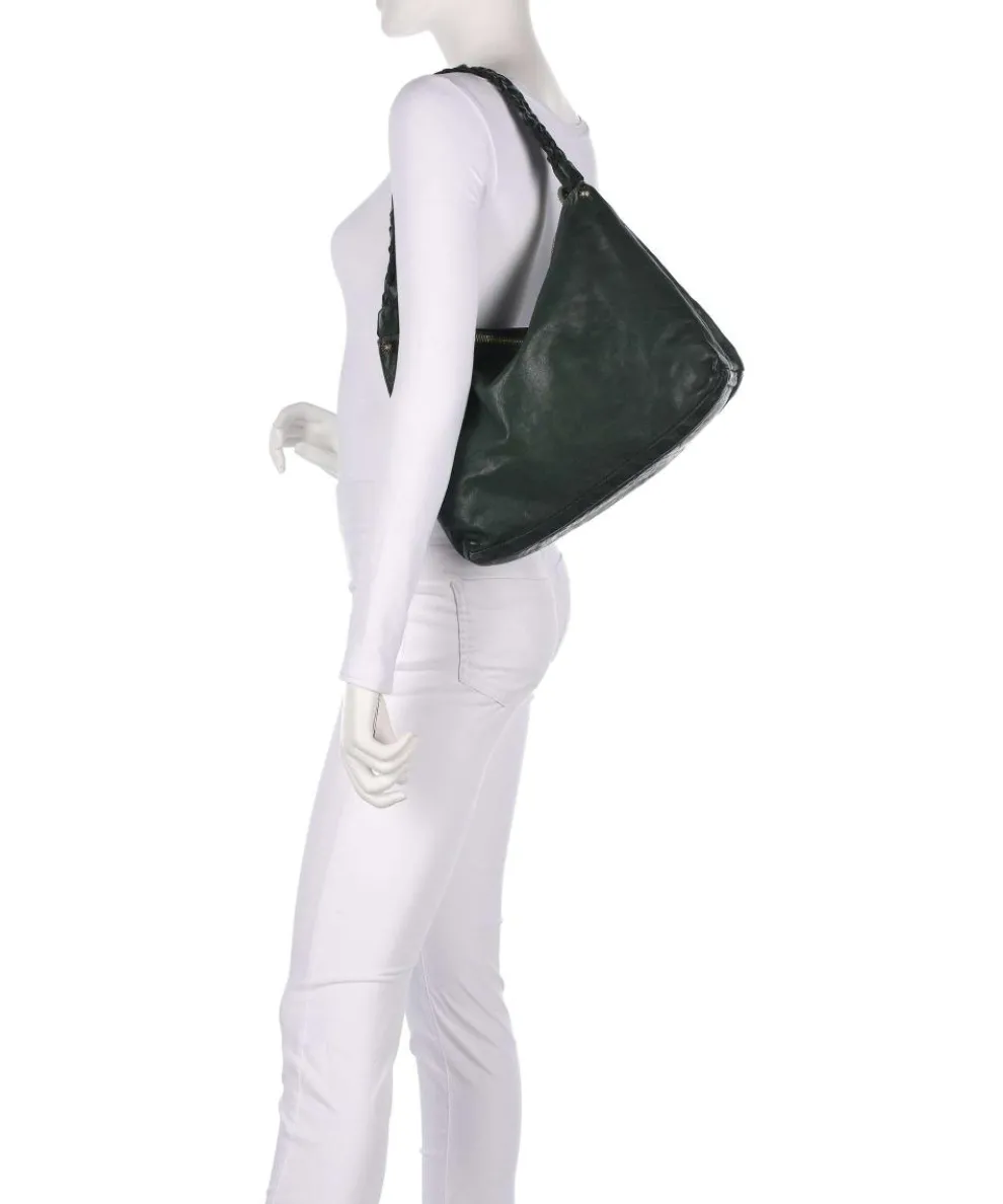 Beuteltasche fein genarbtes Rindsleder dunkelgrün