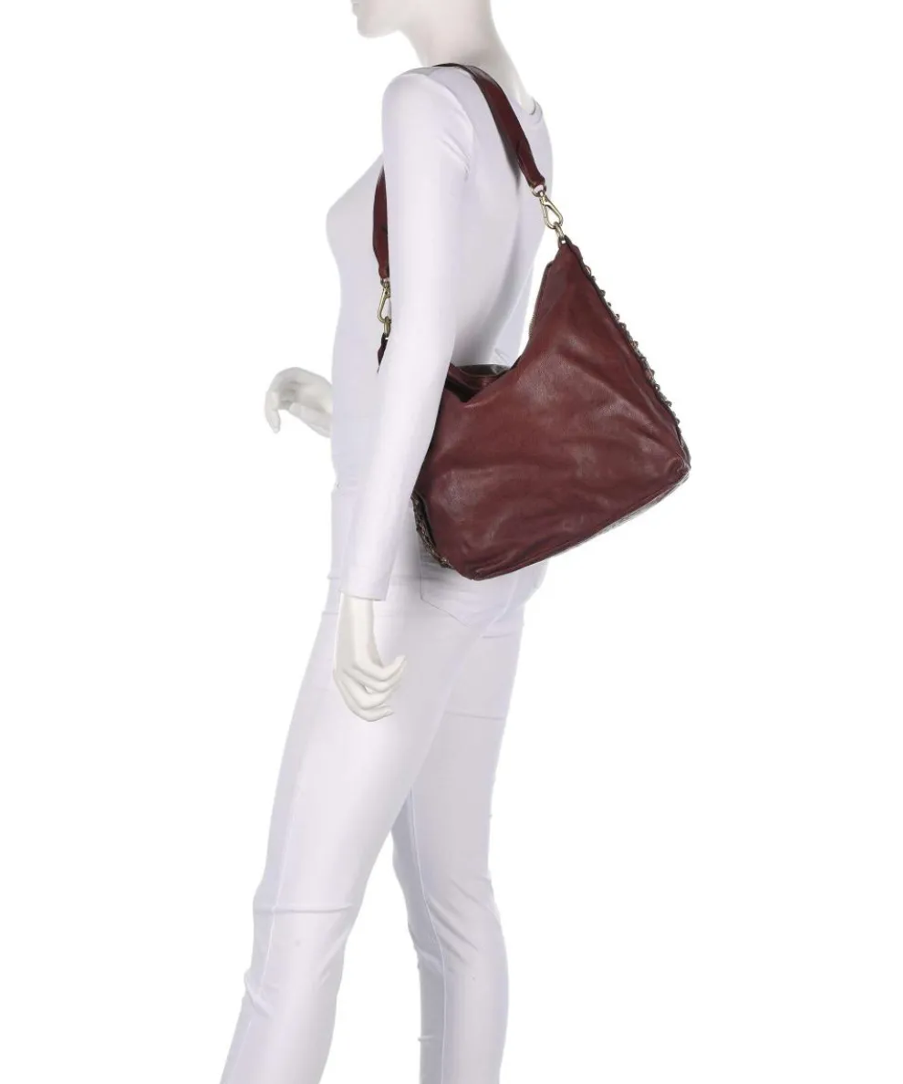 Beuteltasche fein genarbtes Rindsleder dunkelrot