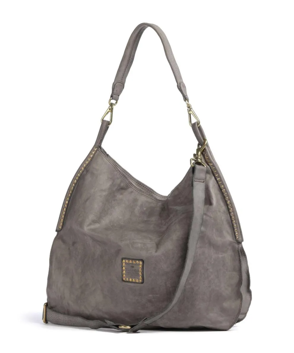 Beuteltasche fein genarbtes Rindsleder grau