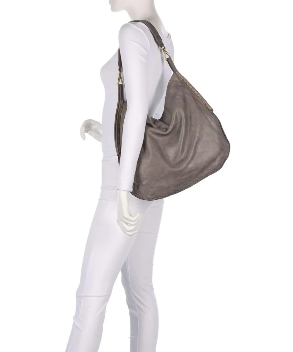 Beuteltasche fein genarbtes Rindsleder grau