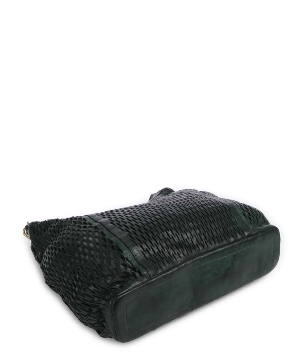 Beuteltasche genarbtes Rindsleder dunkelgrün