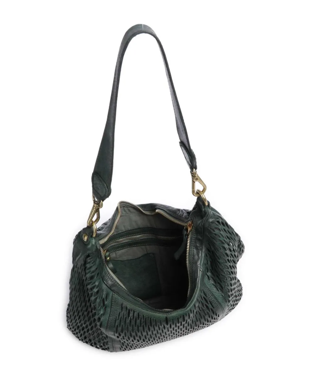 Beuteltasche genarbtes Rindsleder dunkelgrün