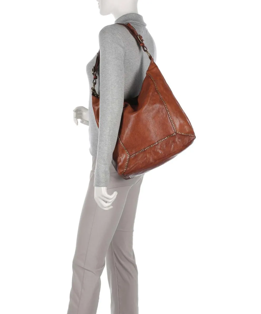 Beuteltasche genarbtes Rindsleder braun