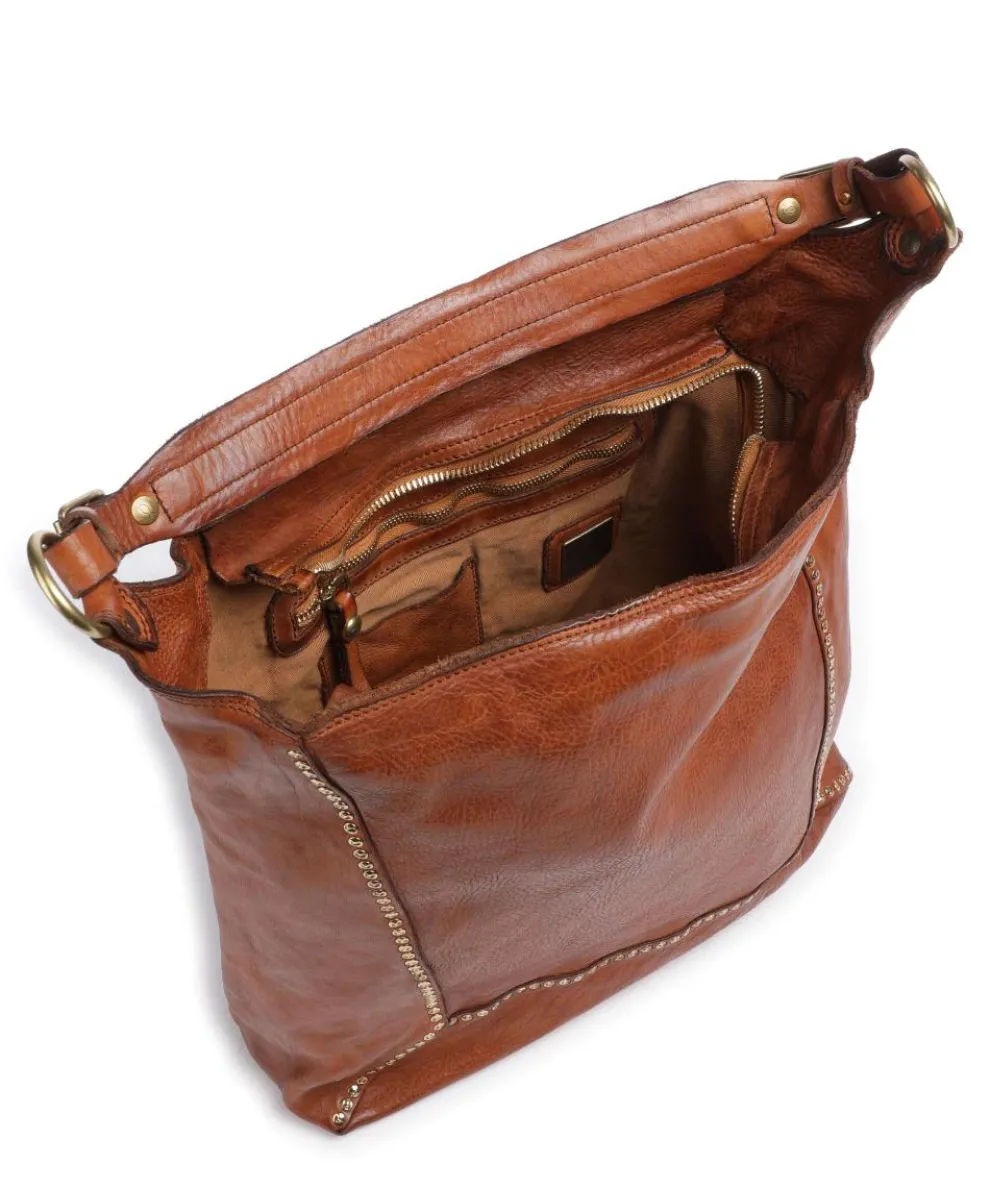 Beuteltasche genarbtes Rindsleder braun