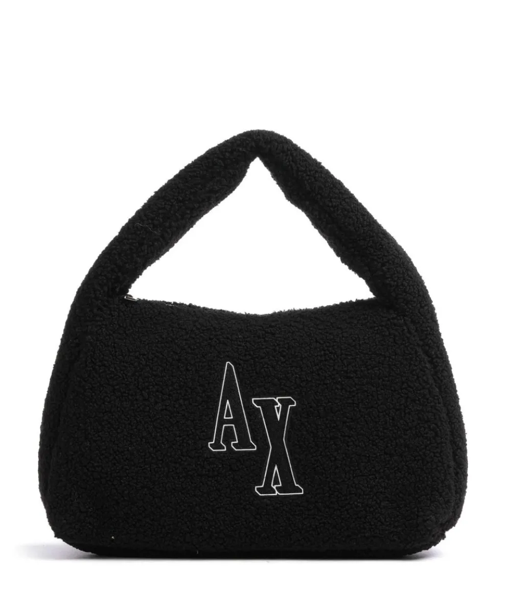 Beuteltasche Kunstfell schwarz