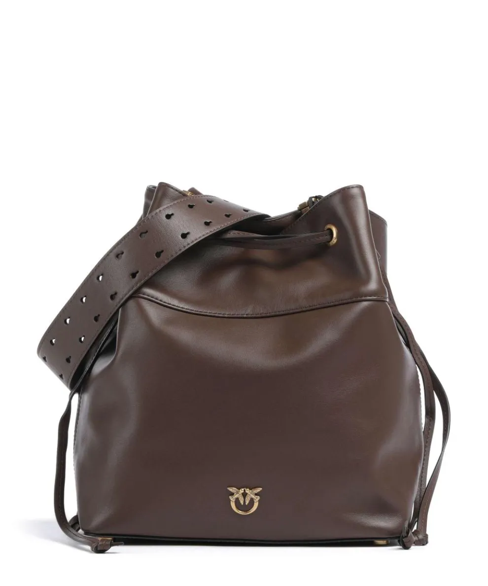 Secchiello Classic Bucket bag fein genarbtes Kalbsleder dunkelbraun