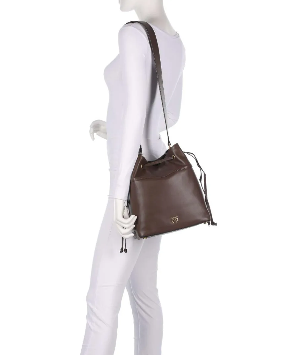 Secchiello Classic Bucket bag fein genarbtes Kalbsleder dunkelbraun