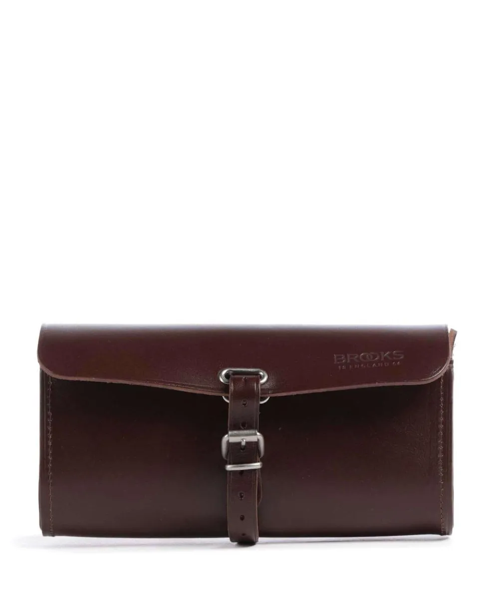 Challenge Large Satteltasche glattes Leder dunkelbraun