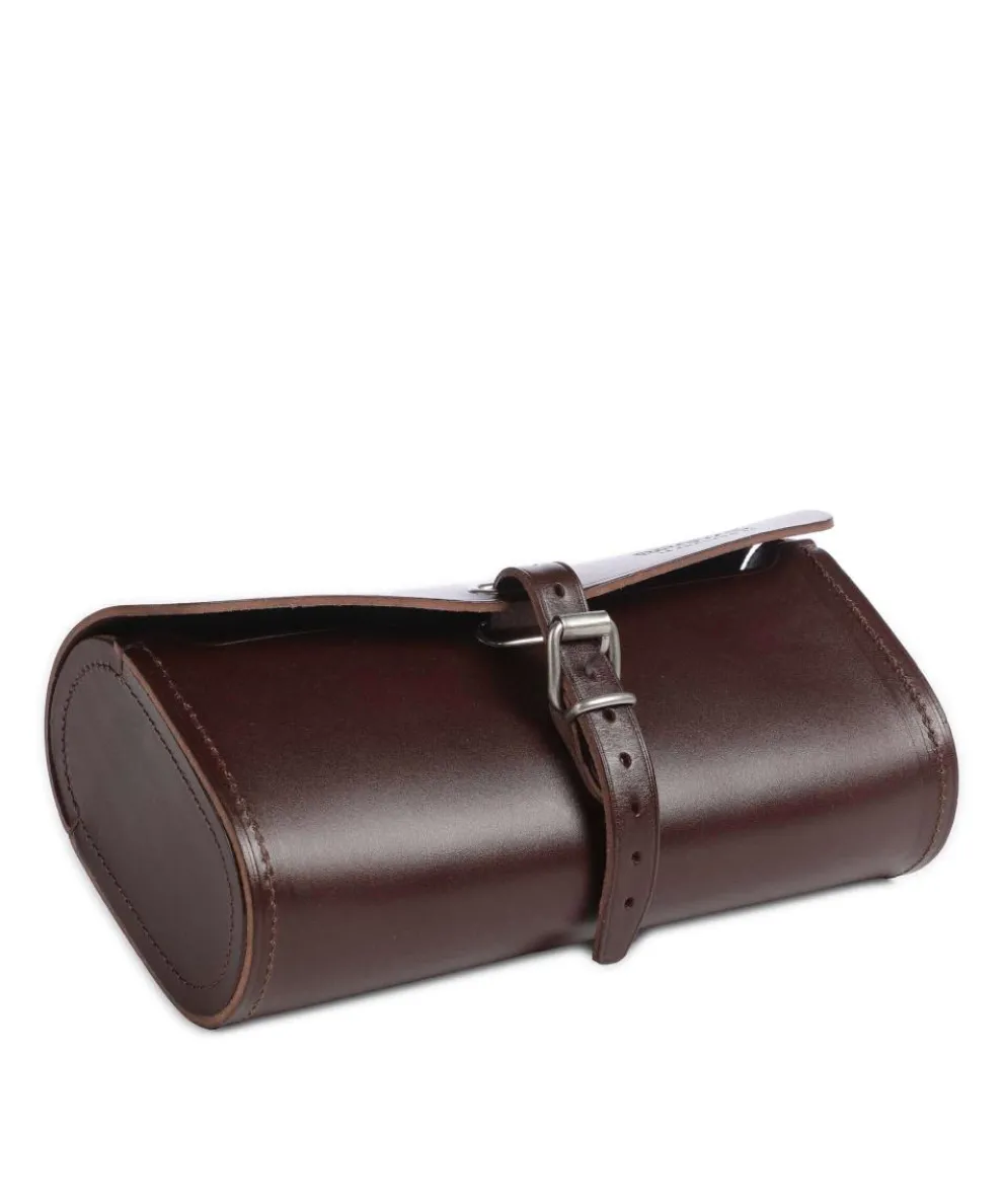 Challenge Large Satteltasche glattes Leder dunkelbraun