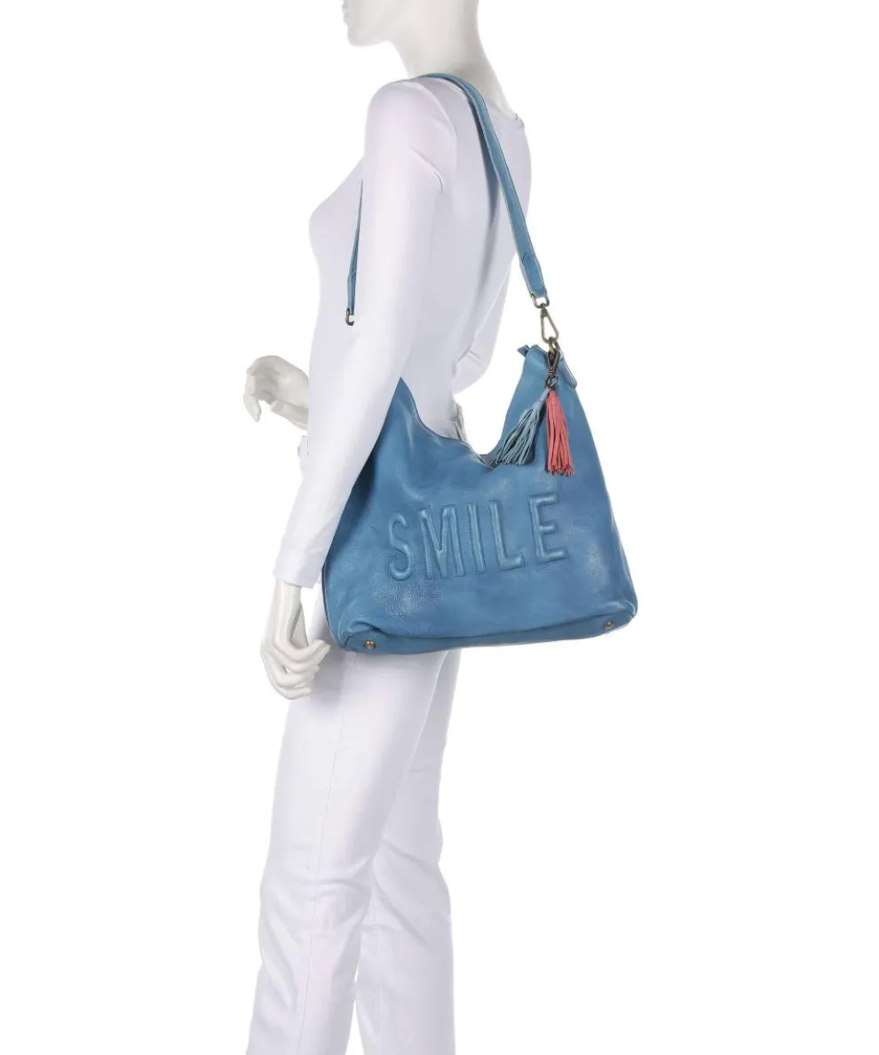 Paoliweg 2 Beuteltasche genarbtes Rindsleder blau