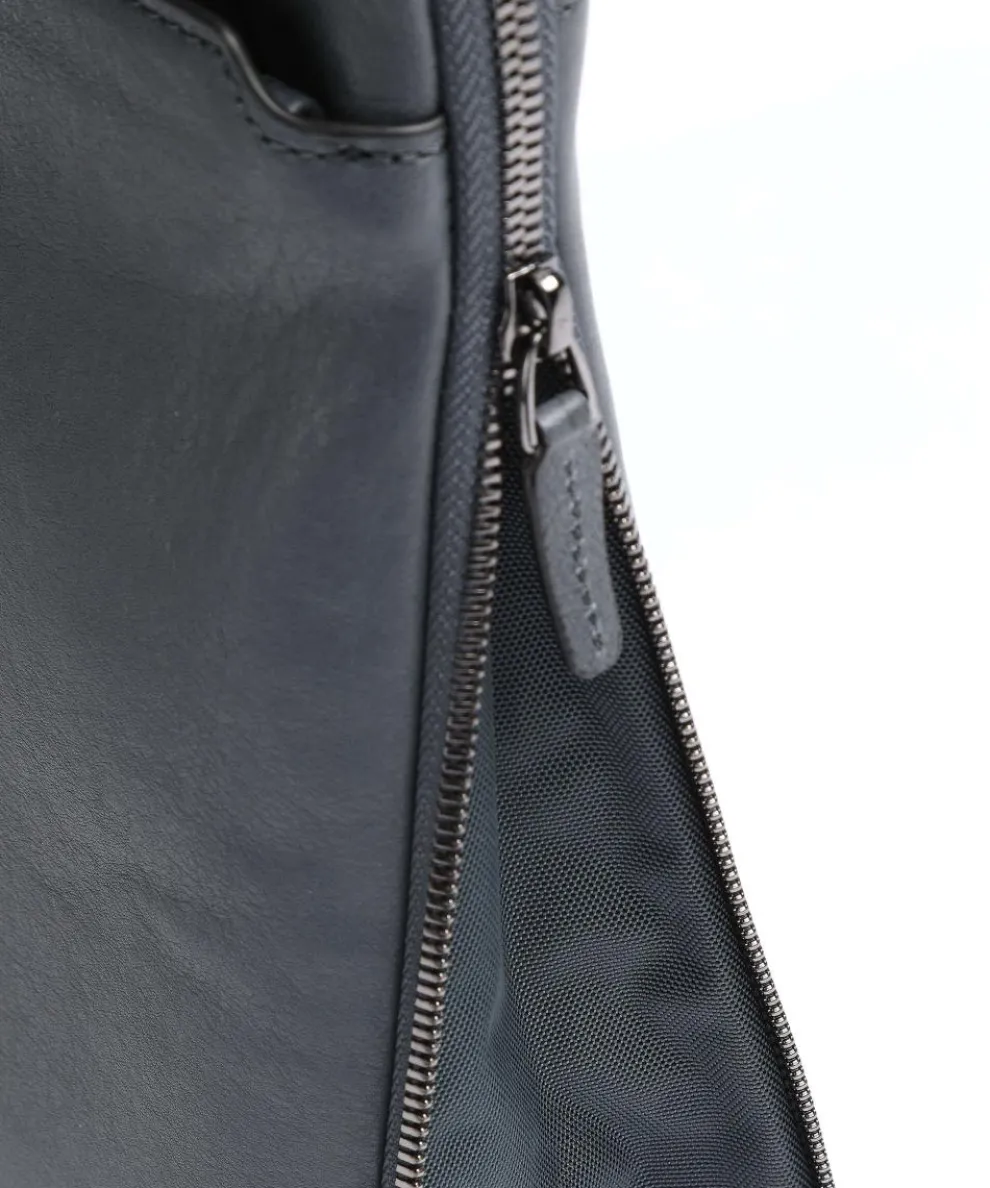 Black Square Aktentasche 15″ fein genarbtes Leder blaugrau