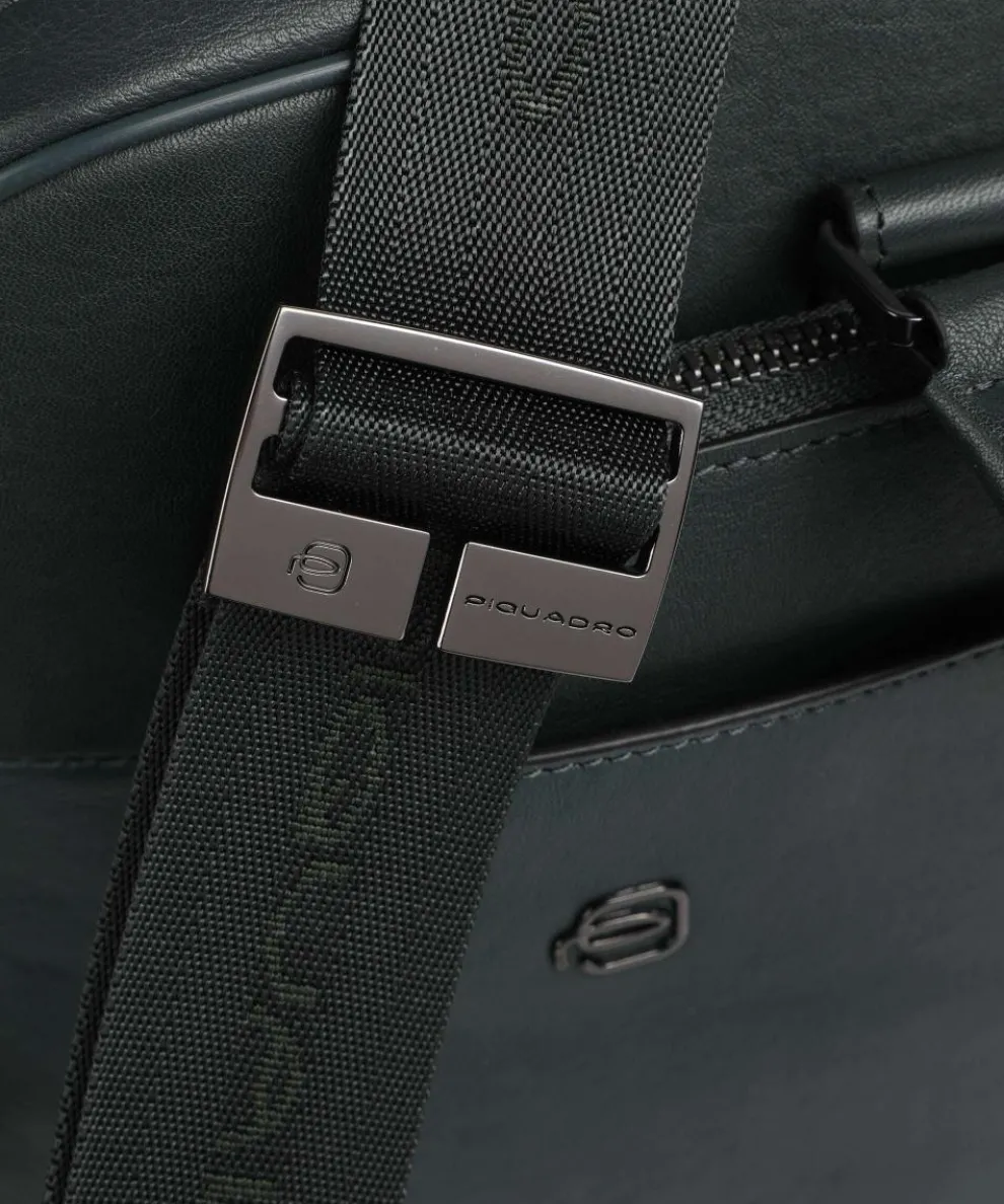 Black Square Aktentasche 15″ genarbtes Leder dunkelgrün