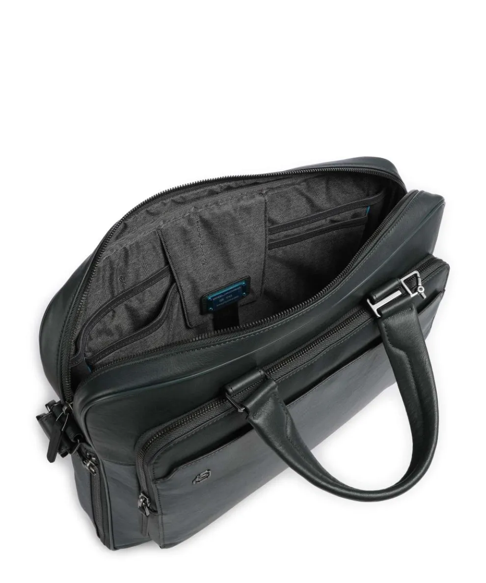 Black Square Aktentasche 15″ genarbtes Leder dunkelgrün