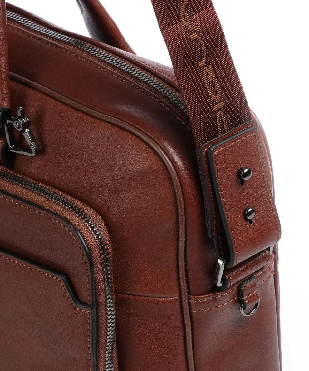 Black Square Aktentasche 15″ genarbtes Leder tabak